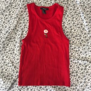 Cute red tank cropped top🌼💓